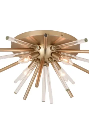 Aria LED 22.5 inch Natural Brass Flush Mount Ceiling Light Popular
