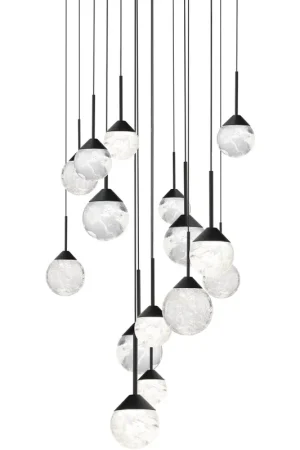 Beyond Quest LED 23 inch Black Multi-Light Pendant Ceiling Light, Round Canopy Premium