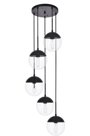 Buy Direct Eclipse 5 Light 18 inch Black Pendant Ceiling Light