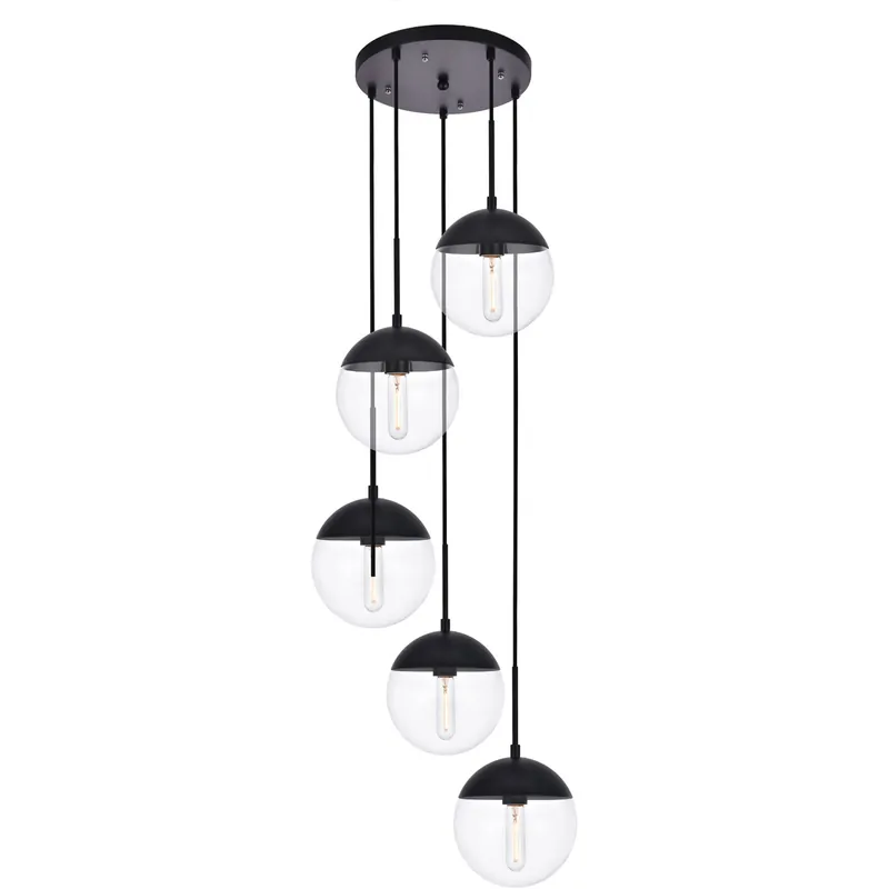 Buy Direct Eclipse 5 Light 18 inch Black Pendant Ceiling Light
