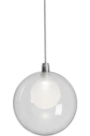 Bolla LED 5.5 inch Chrome Pendant Ceiling Light in Clear Glass Shade Worldwide Shipping