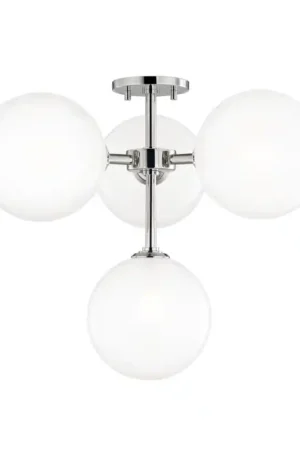 Cheap Ashleigh LED 20 inch Polished Nickel Semi Flush Ceiling Light
