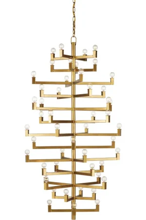 Andre 52 Light 39.75 inch Brass Chandelier Ceiling Light Big Sale