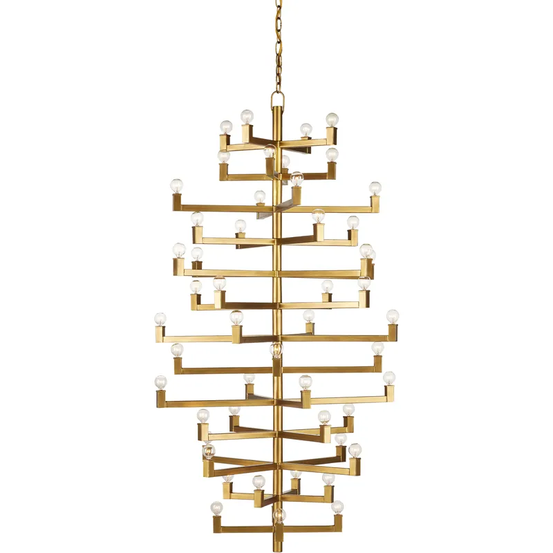 Andre 52 Light 39.75 inch Brass Chandelier Ceiling Light Big Sale