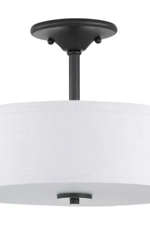 Buy Today Briscoe 2 Light 13 inch Graphite Semi-Flush Mount Ceiling Light