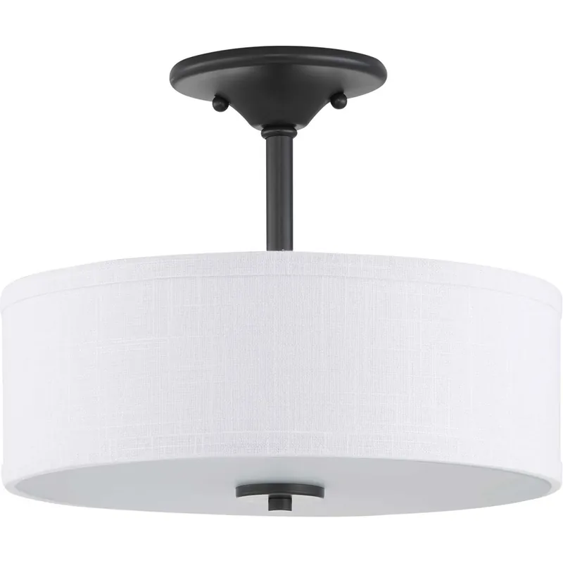 Buy Today Briscoe 2 Light 13 inch Graphite Semi-Flush Mount Ceiling Light