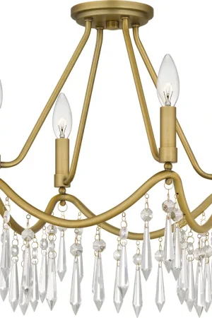 Buy Today Airedale 4 Light 12 inch Aged Brass Semi-Flush Mount Ceiling Light