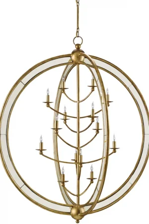 Aphrodite 14 Light 43 inch Gold Granello/Antique Mirror Chandelier Ceiling Light Shop Now