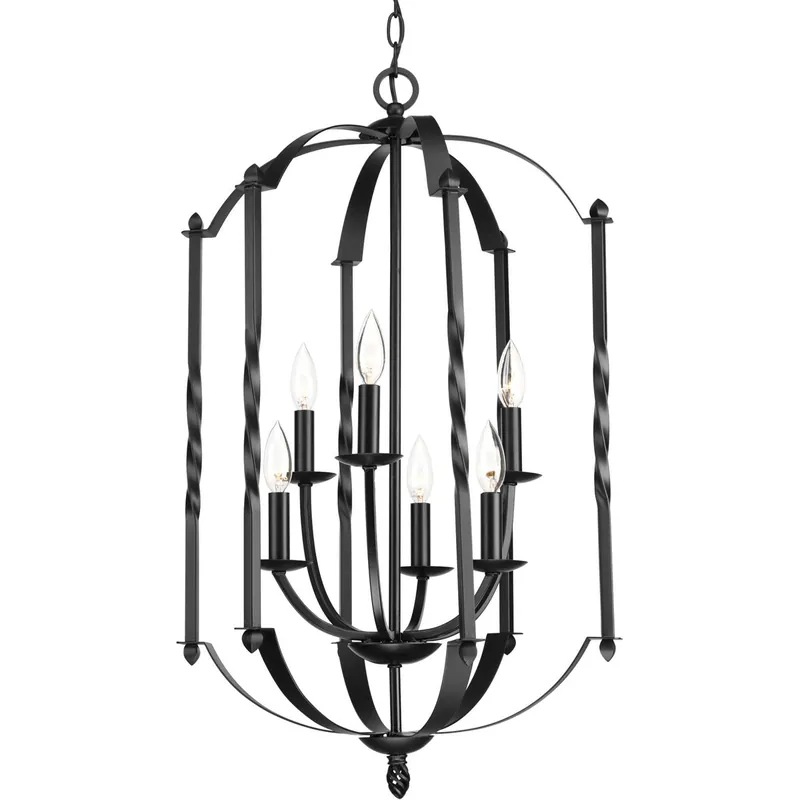 Best Seller Greyson 6 Light 18.13 inch Matte Black Foyer Chandelier Ceiling Light