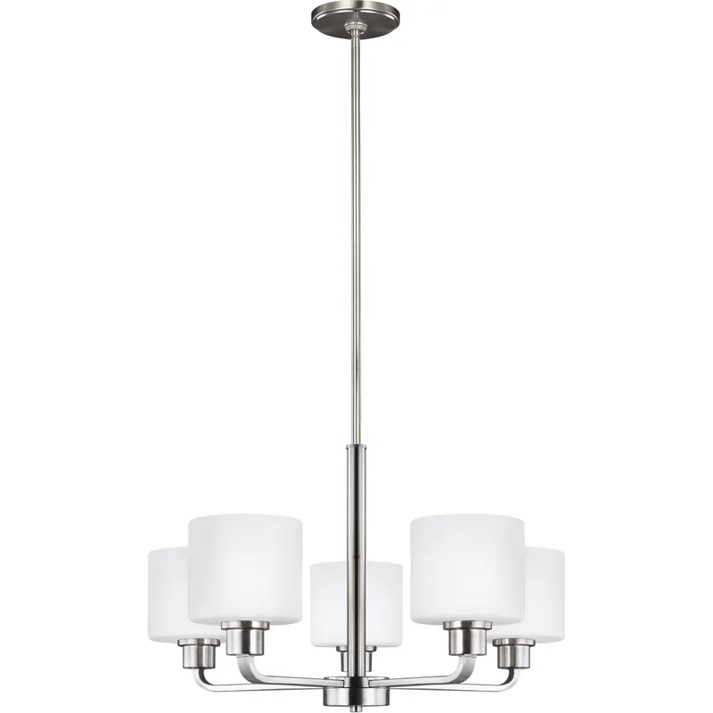 Budget Canfield 5 Light 23.88 inch Brushed Nickel Chandelier Ceiling Light