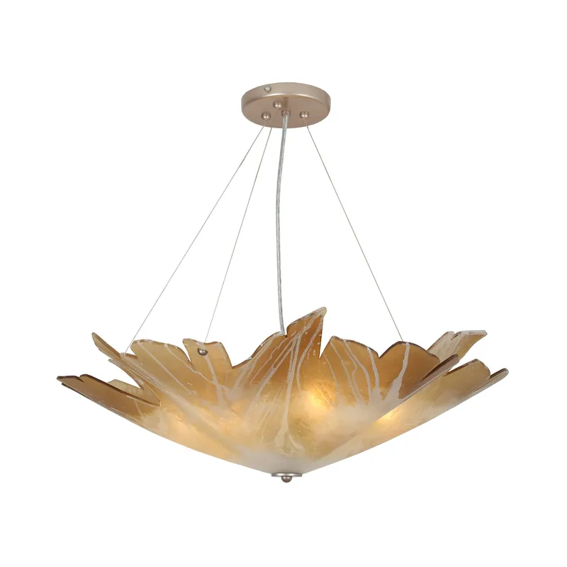 Champagne Leaf 3 Light 30 inch Autumn Wood Silver Chandelier Ceiling Light, Always Wholesale