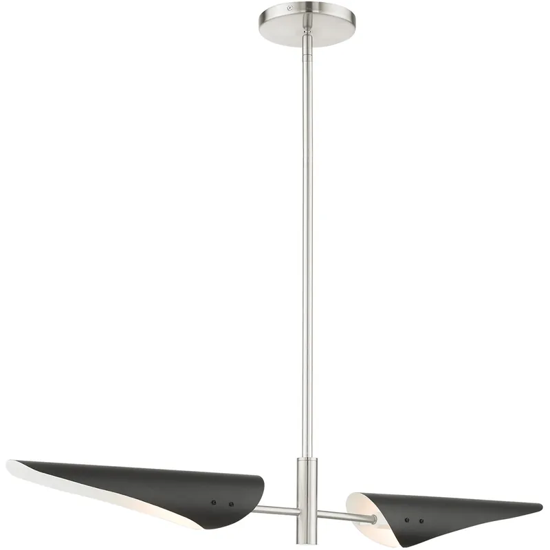 Capistrano 2 Light 38 inch Brushed Nickel Linear Chandelier Ceiling Light High Quality