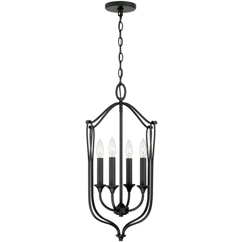 Bentley 4 Light 15 inch Black Iron Foyer Light Ceiling Light Certified