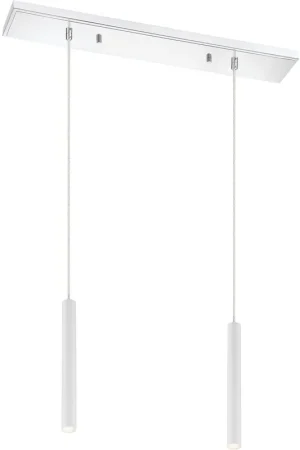 Certified Forest LED 30 inch Chrome Linear Chandelier Ceiling Light in 2, 11, Matte White Steel