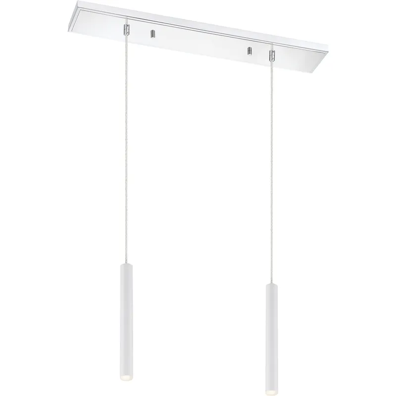Certified Forest LED 30 inch Chrome Linear Chandelier Ceiling Light in 2, 11, Matte White Steel