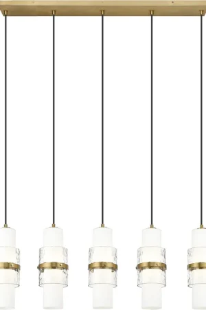 Cayden 5 Light 42 inch Modern Gold Linear Chandelier Ceiling Light Weekend Sale