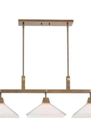Cheap Brookdale 3 Light 44 inch Aged Brass Linear Chandelier Ceiling Light
