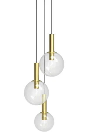 Bubbles 3 Light 20 inch Satin Brass Chandelier Ceiling Light Special Offer