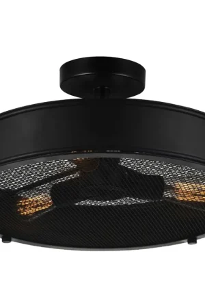 Best Price Tigris 3 Light 16 inch Black Drum Shade Flush Mount Ceiling Light