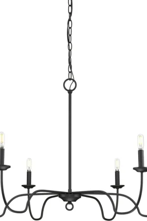 Canebrake 6 Light 40 inch Matte Black Chandelier Ceiling Light Price Drop