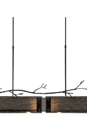 Big Sale Ironwood LED 44.4 inch Gilded Brass Linear Pendant Ceiling Light in 3000K LED, Smoke Granite