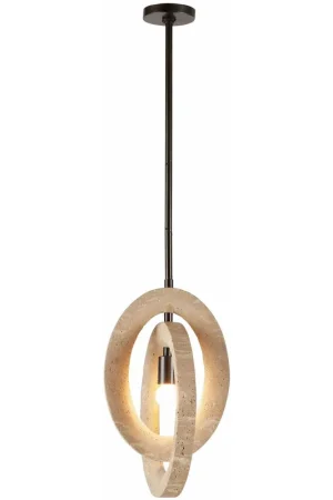 Collins 1 Light Faux Travertine Pendant Ceiling Light Free Returns