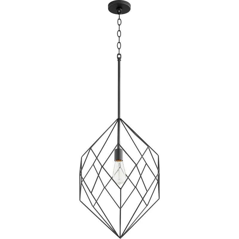 Budget Fort Worth 1 Light 16 inch Noir Pendant Ceiling Light