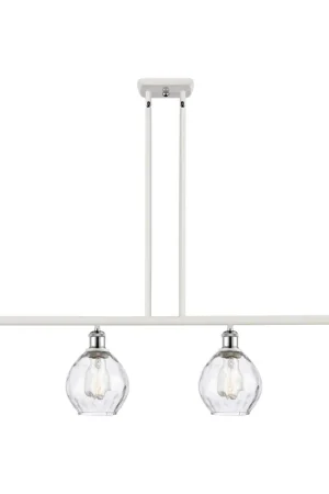Budget Ballston Small Waverly 4 Light 48 inch White and Polished Chrome Island Light Ceiling Light, Ballston