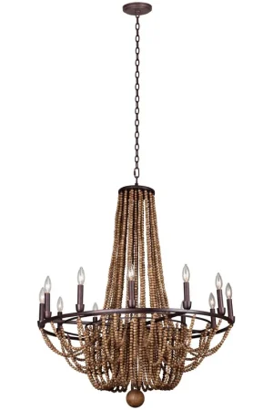 Beechwood 12 Light 34 inch Royal Mahogany Chandelier Ceiling Light Hot Picks