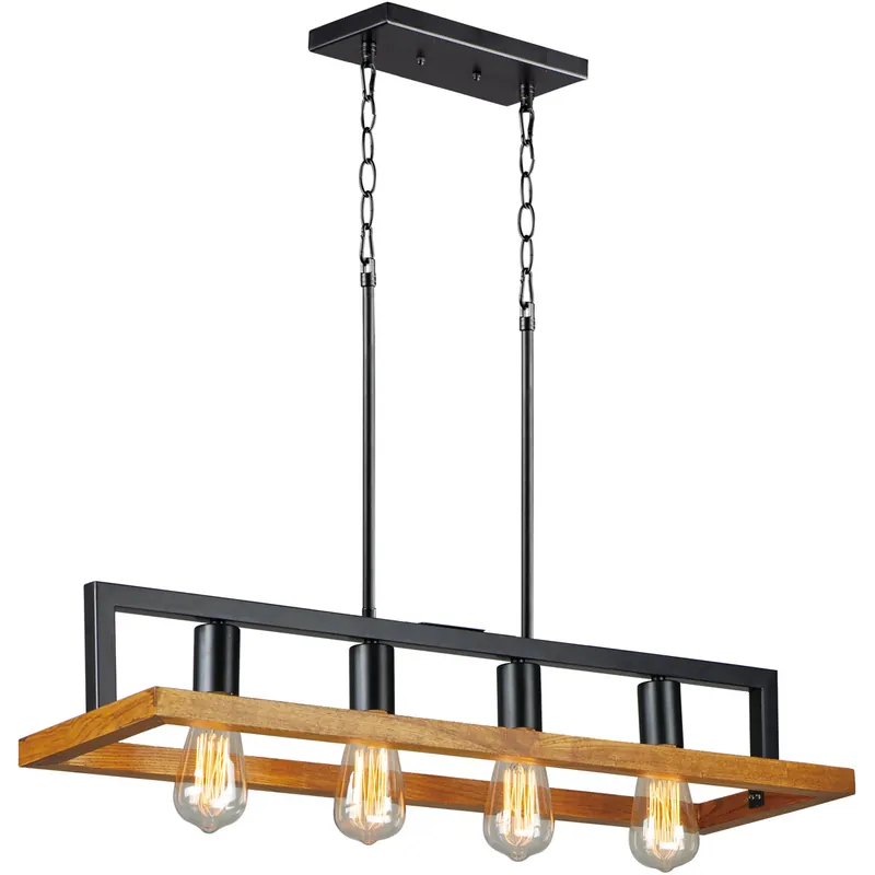 Black Forest 4 Light 30 inch Black/Ashbury Linear Pendant Ceiling Light Editor’s Pick