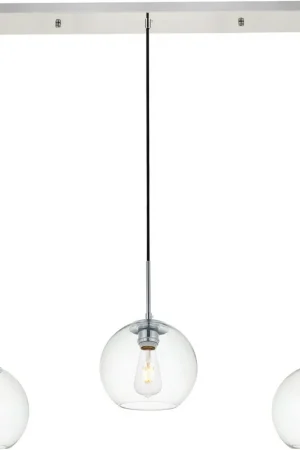 Authentic Baxter 3 Light 36 inch Chrome Pendant Ceiling Light