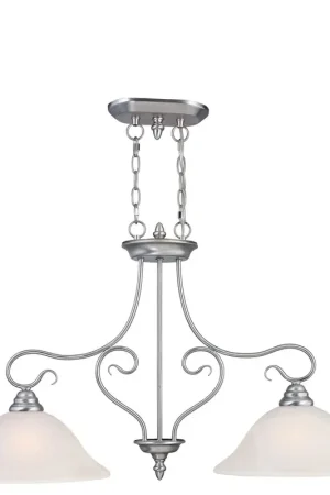 Clearance Coronado 2 Light 35 inch Brushed Nickel Island Ceiling Light