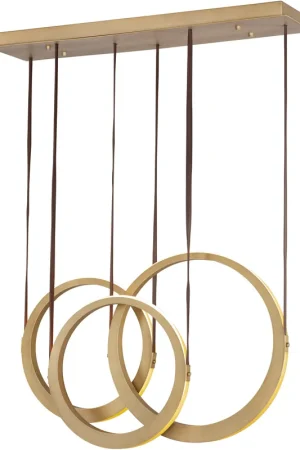 Buy Online Tether LED 9 inch Natural Aged Brass Multi-Light Pendant Ceiling Light