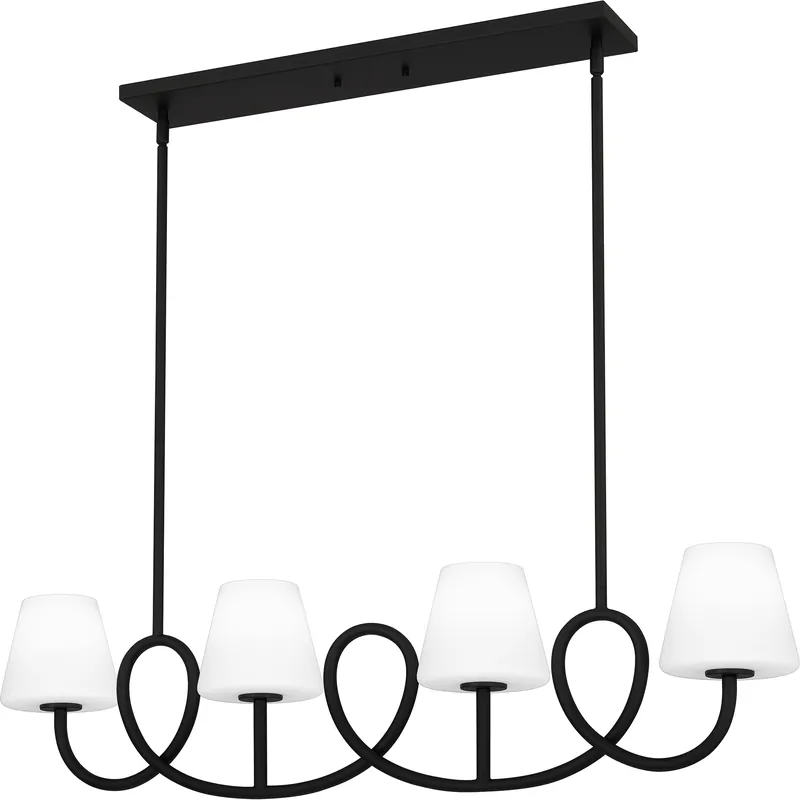 Atkins 4 Light 40 inch Matte Black Island Light Ceiling Light, Medium Don’t Miss Out