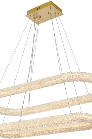 Bowen 2 Light 18 inch Satin Gold Chandelier Ceiling Light Professional Grade