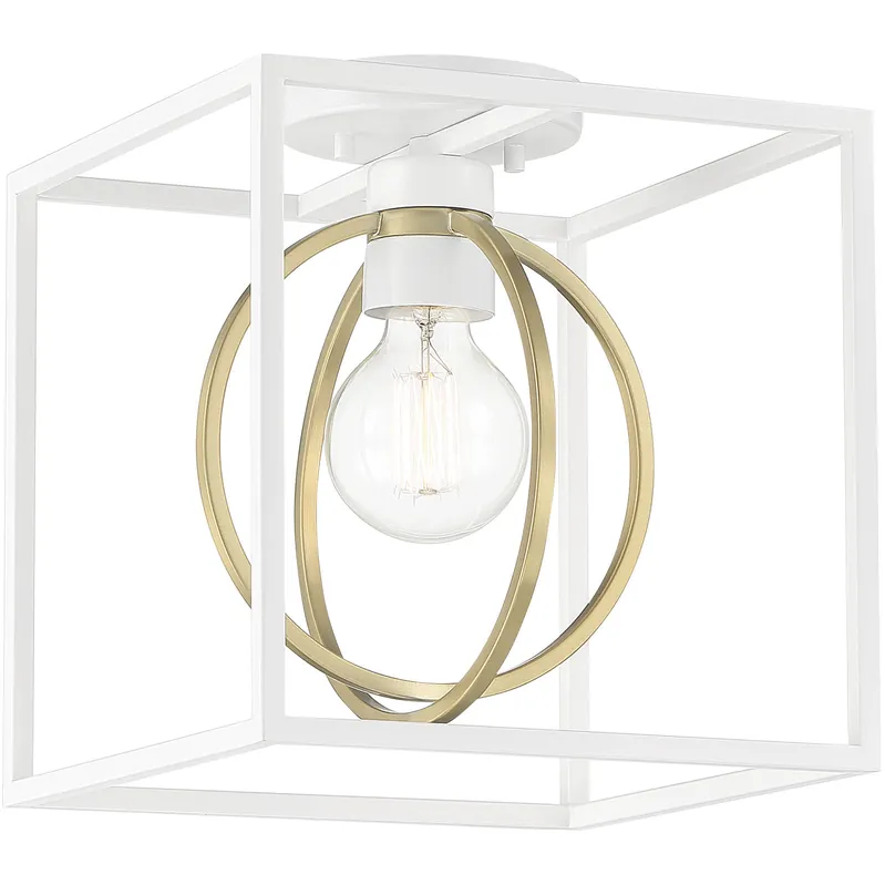 Bargain Kew Gardens 1 Light 10 inch Matte White Semi-Flush Ceiling Light