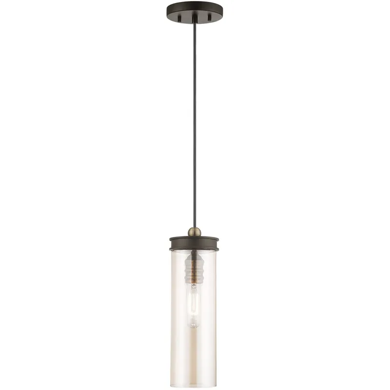 Art Glass 1 Light 5 inch Bronze Mini Pendant Ceiling Light Weekend Sale