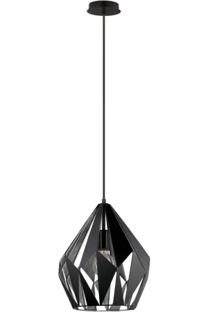 Bargain Carlton 1 Light 12.2 inch Matte Black and Silver Pendant Ceiling Light