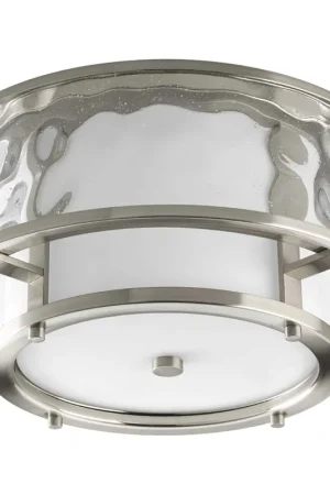 Bay Court 2 Light 15 inch Brushed Nickel Flush Mount Ceiling Light Trusted Brand