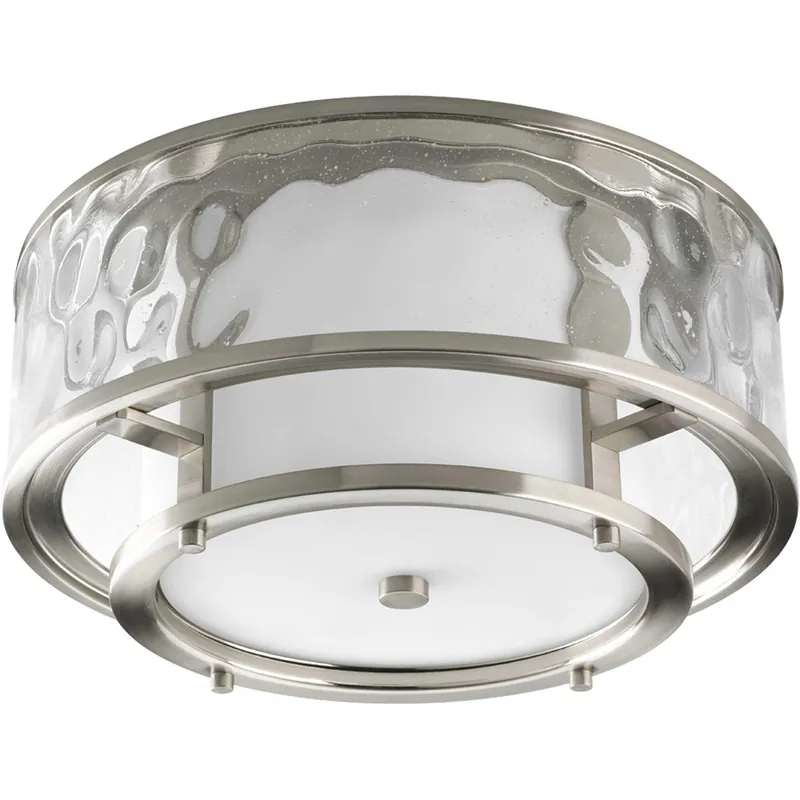 Bay Court 2 Light 15 inch Brushed Nickel Flush Mount Ceiling Light Trusted Brand