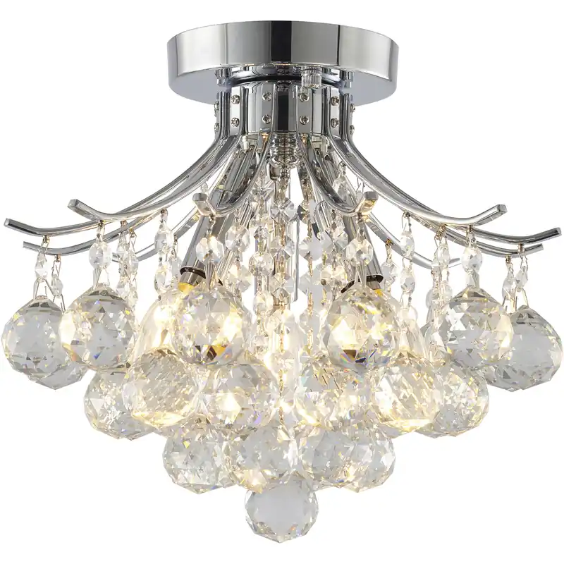 Canada 3 Light 12 inch Chrome Semi Flush Mount Ceiling Light Editor’s Pick