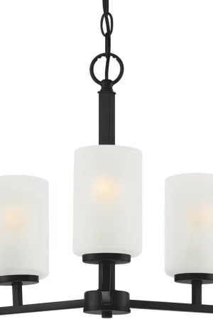Carmine 3 Light 16 inch Matte Black Chandelier Ceiling Light In Demand