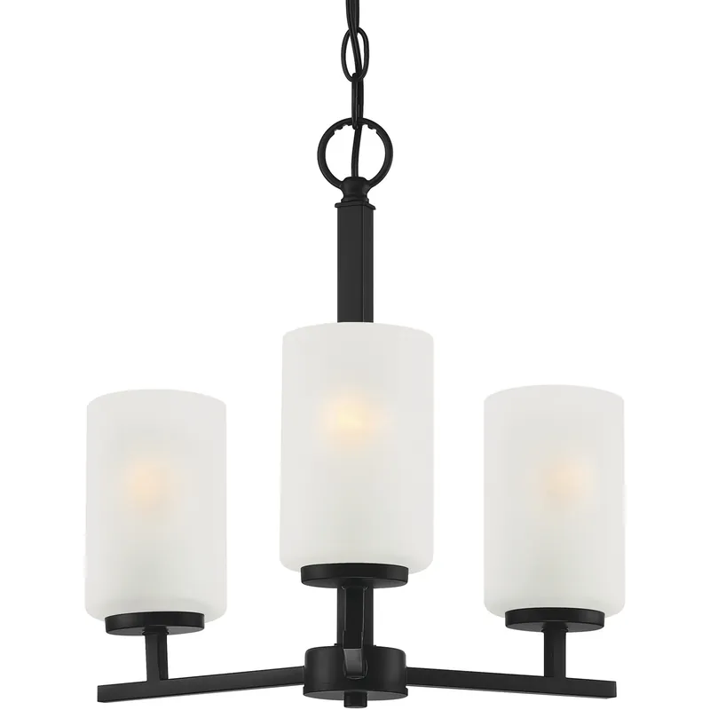 Carmine 3 Light 16 inch Matte Black Chandelier Ceiling Light In Demand