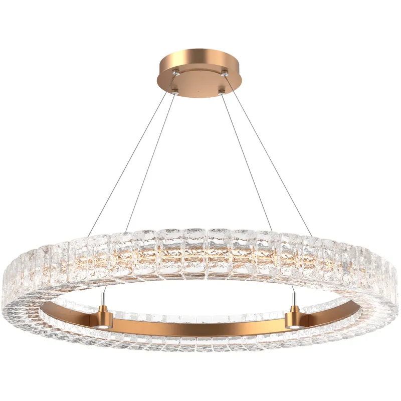 Authentic Asscher LED Novel Brass Chandelier Ceiling Light, Ring