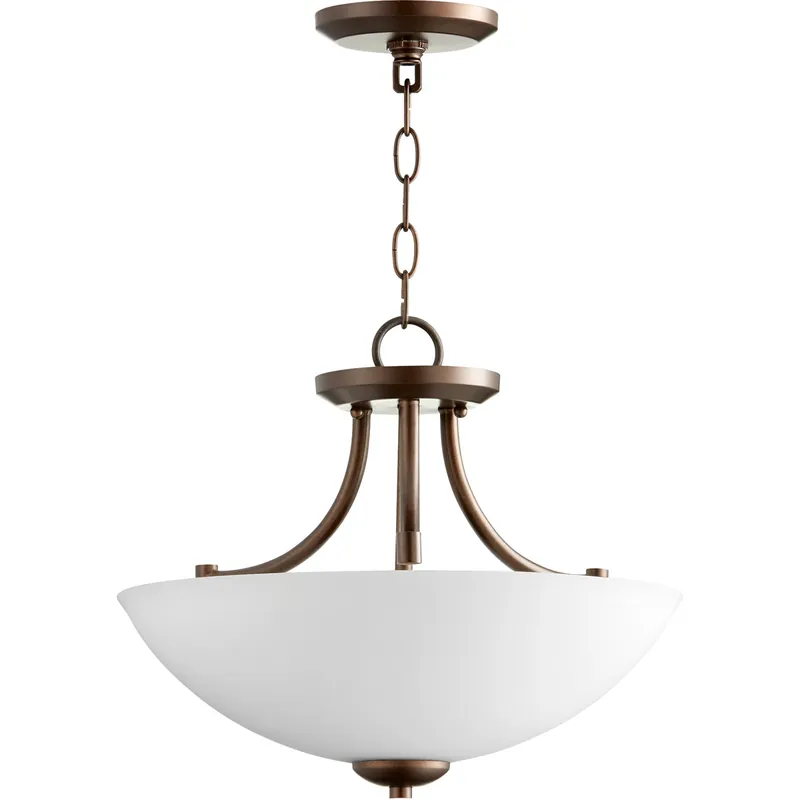 Barkley 3 Light 15 inch Oiled Bronze Dual Mount Pendant Ceiling Light Next Day Delivery
