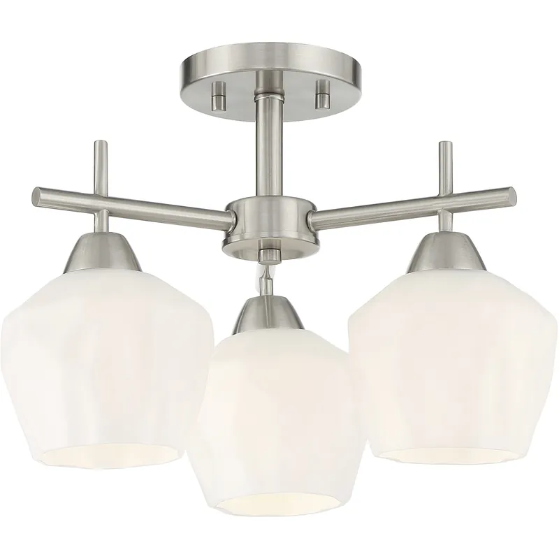 Special Discount Camrin 3 Light 16 inch Brushed Nickel Semi-Flush Ceiling Light
