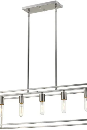 Buy Direct Cobar 5 Light 36 inch Satin Nickel Island Pendant Ceiling Light