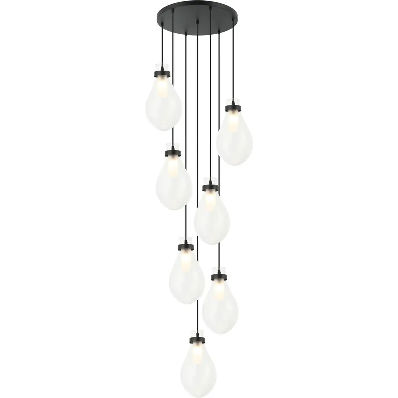 Instant Buy Seranna 7 Light 22.38 inch Matte Black Pendant Ceiling Light