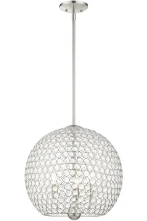 Cassandra 3 Light 16 inch Brushed Nickel Pendant Ceiling Light Luxury