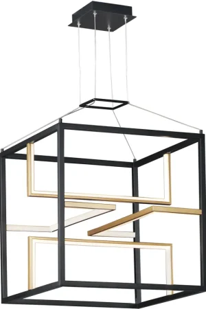 Bulk Order Chamber LED 18.25 inch Black and Gold Single Pendant Ceiling Light